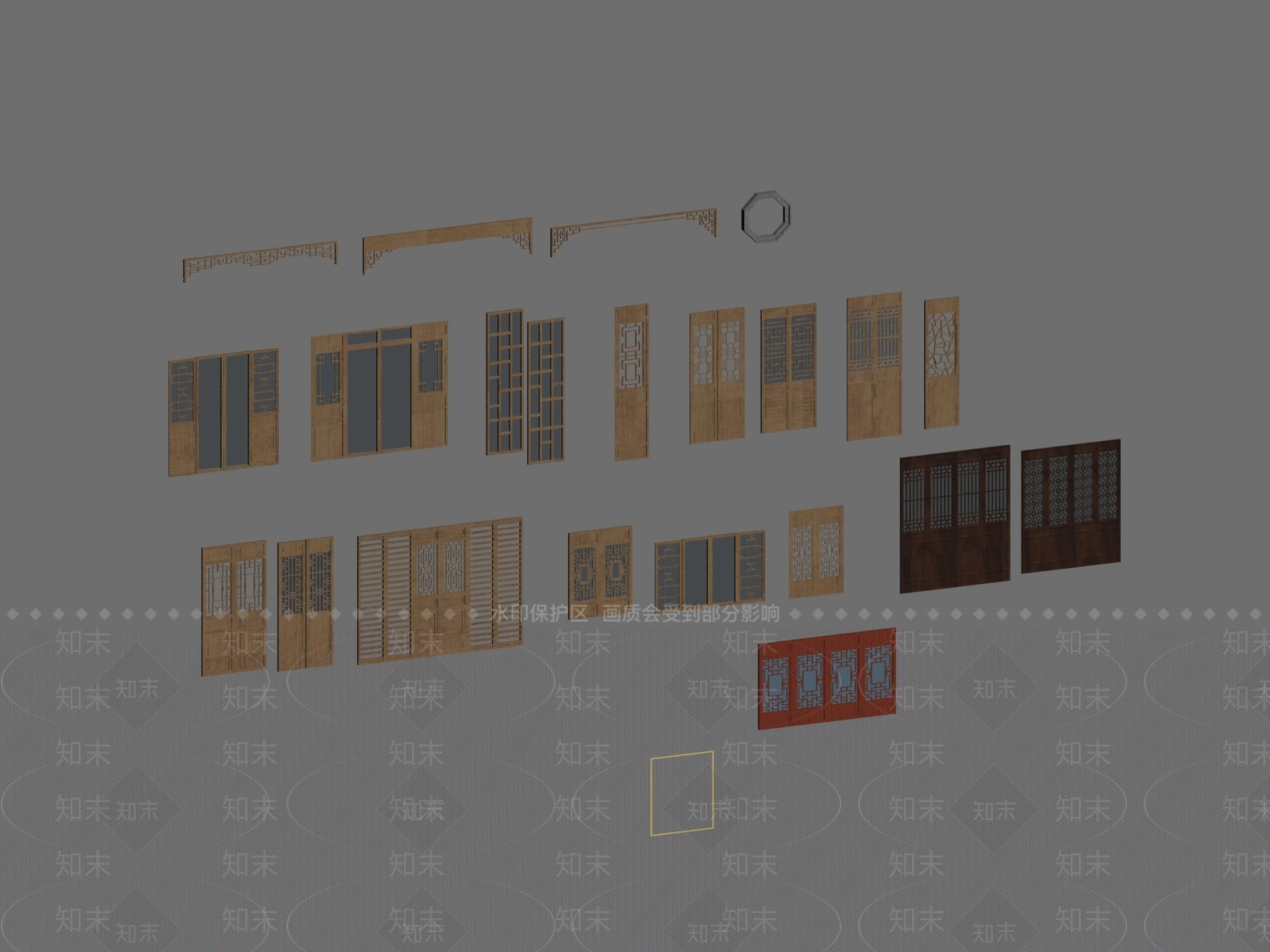 中式古建门窗3D模型下载【ID:268923885】