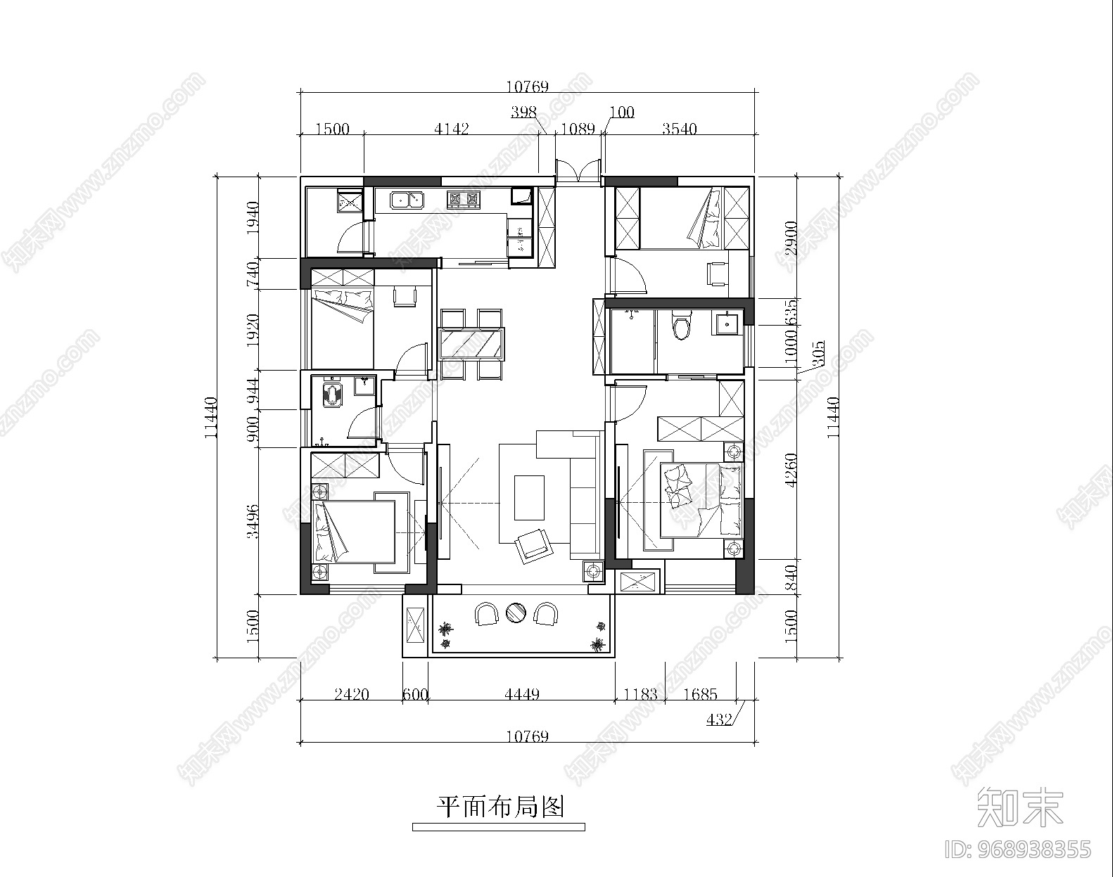 住宅施工图cad施工图下载【ID:968938355】