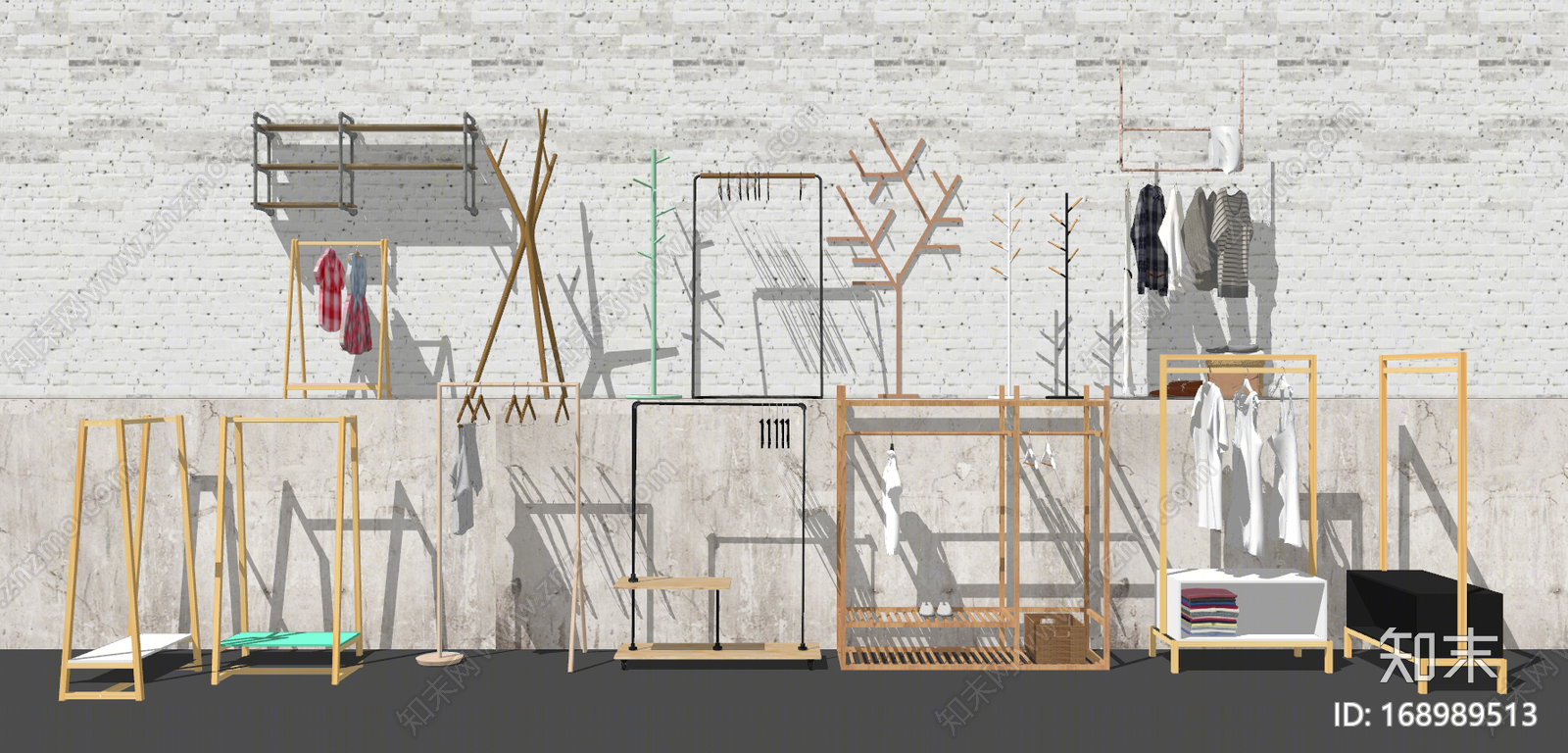 北欧风格衣架SU模型下载【ID:168989513】