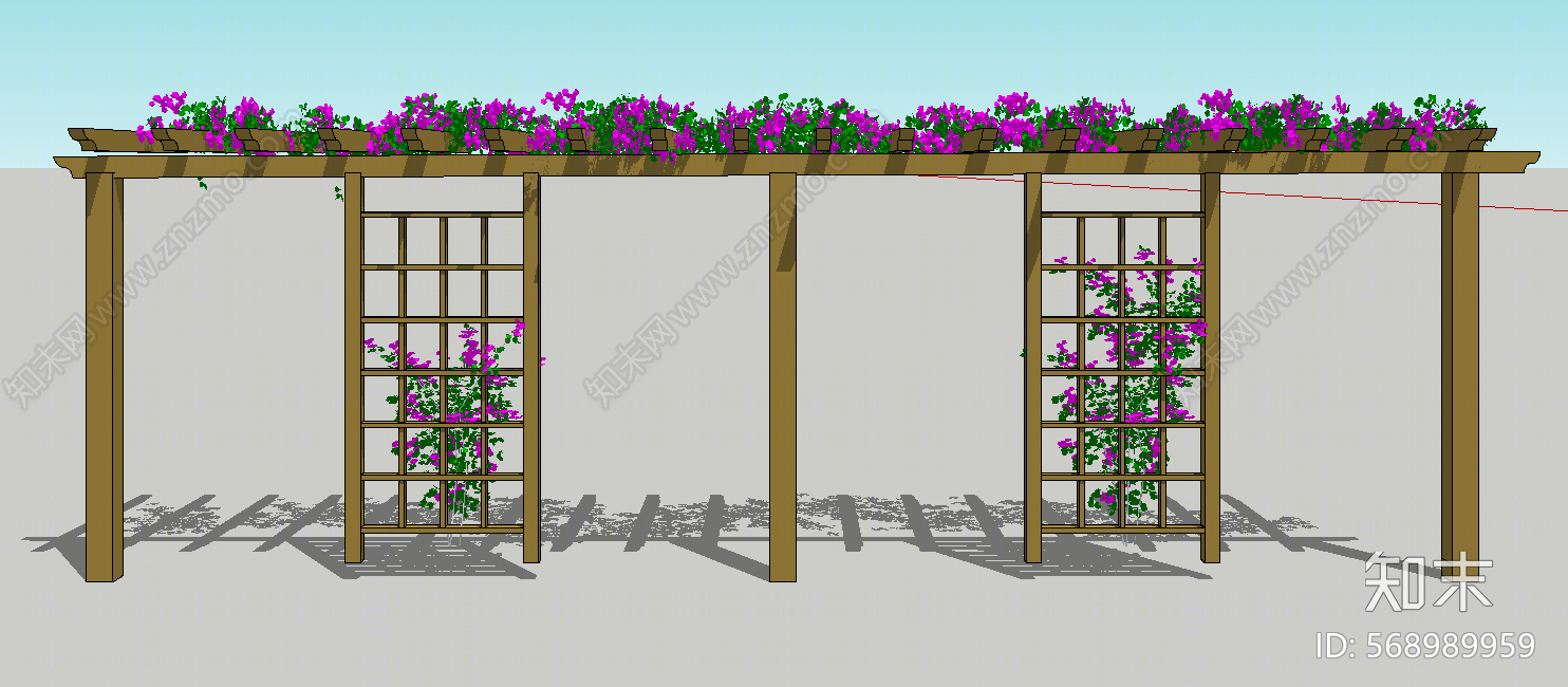 现代风格庭院景观SU模型下载【ID:568989959】