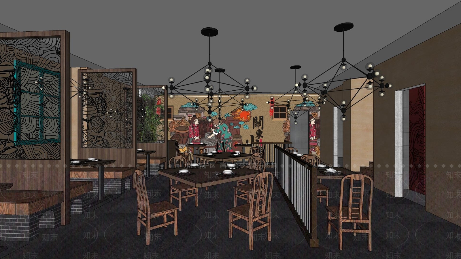 日式料理店SU模型下载【ID:768991860】