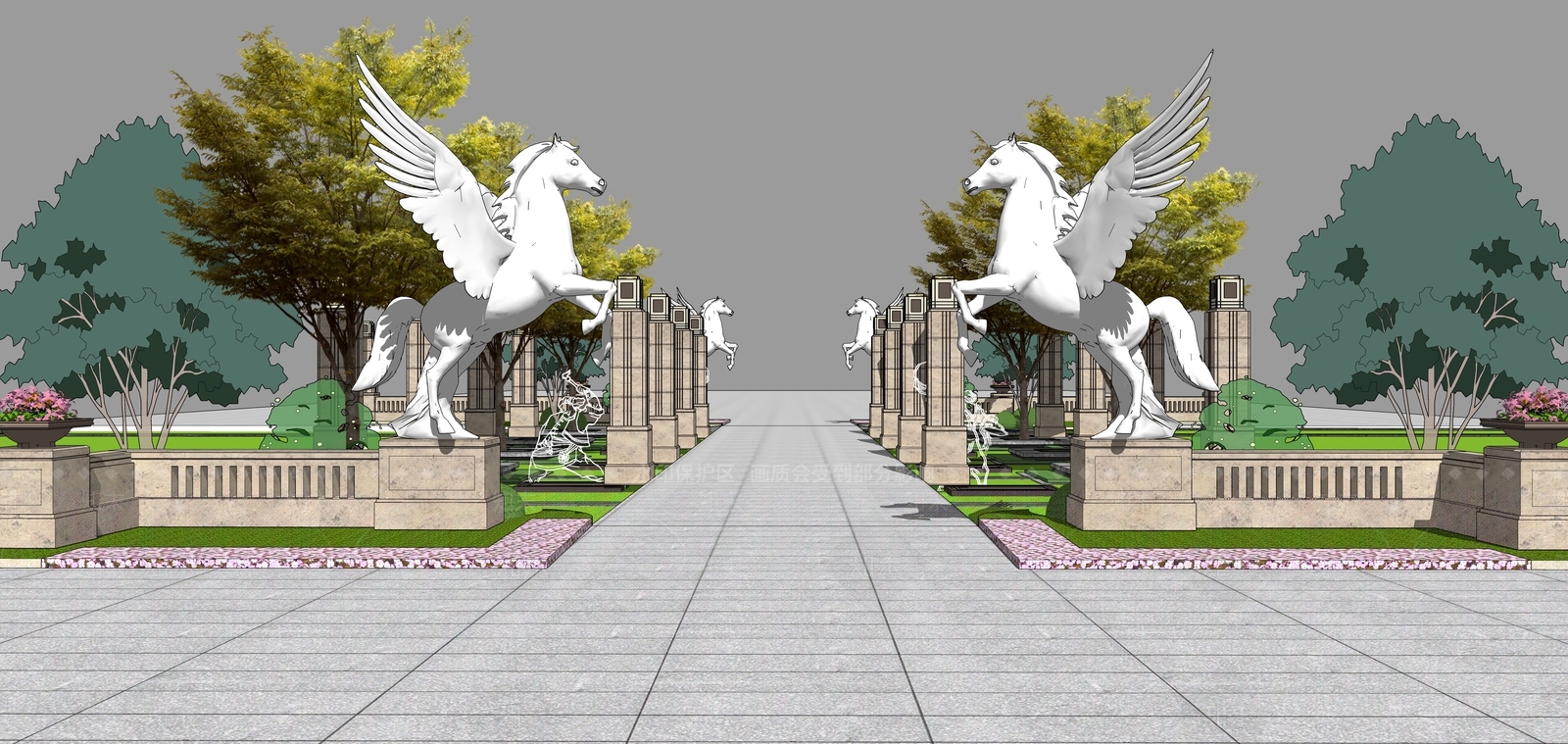 欧式风格景观小品SU模型下载【ID:169003679】