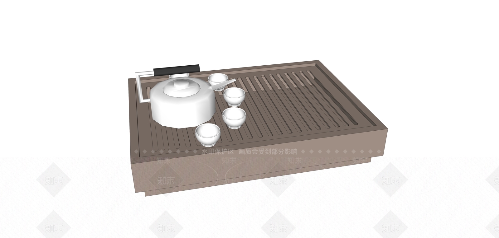 新中式风格茶具SU模型下载【ID:769005836】