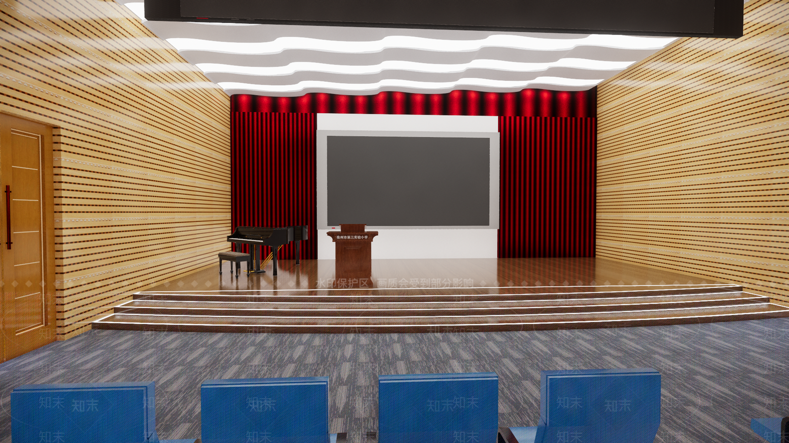 现代风格报告厅SU模型下载【ID:869008267】