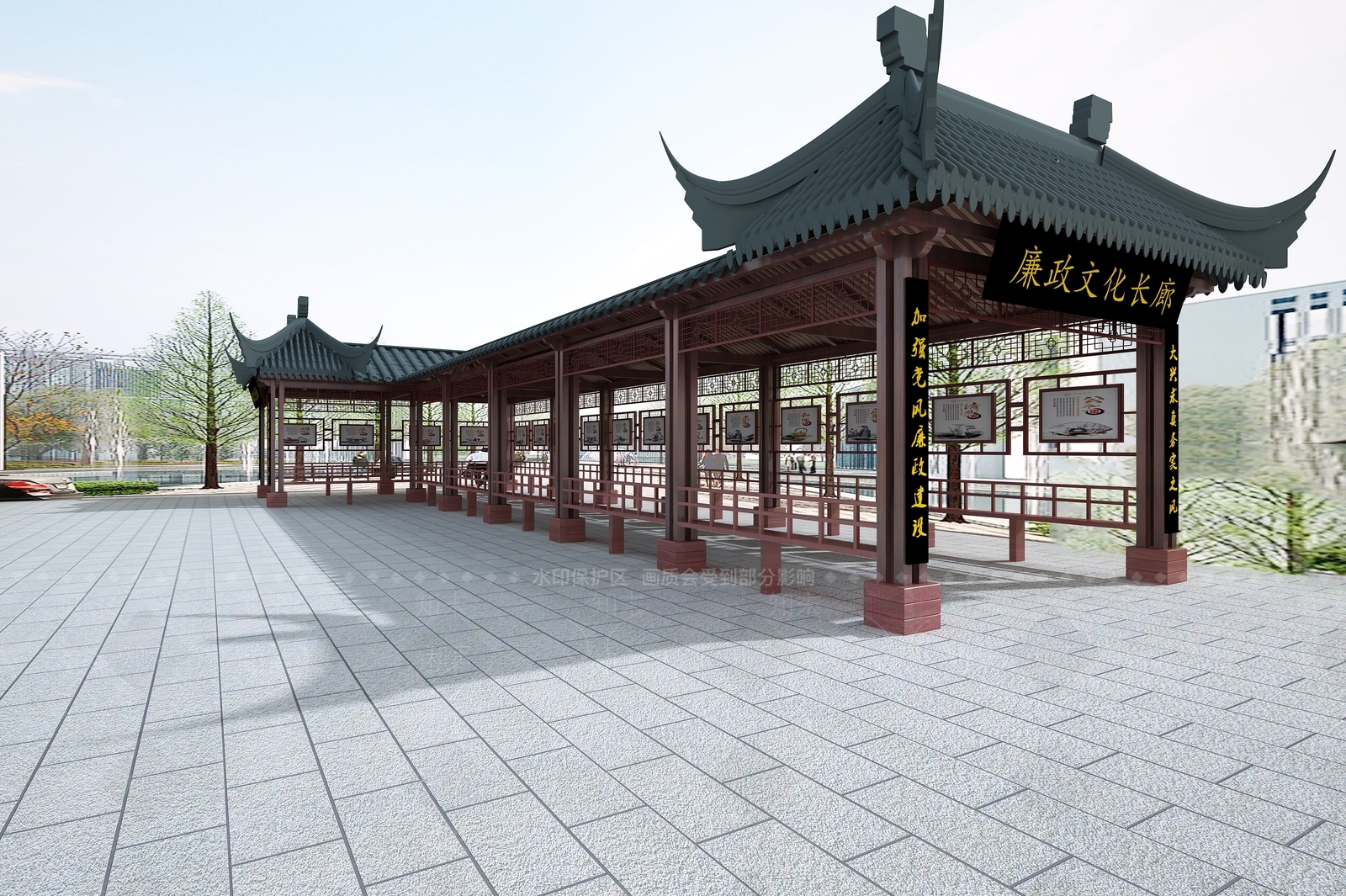 新中式文化墙3D模型下载【ID:269054802】