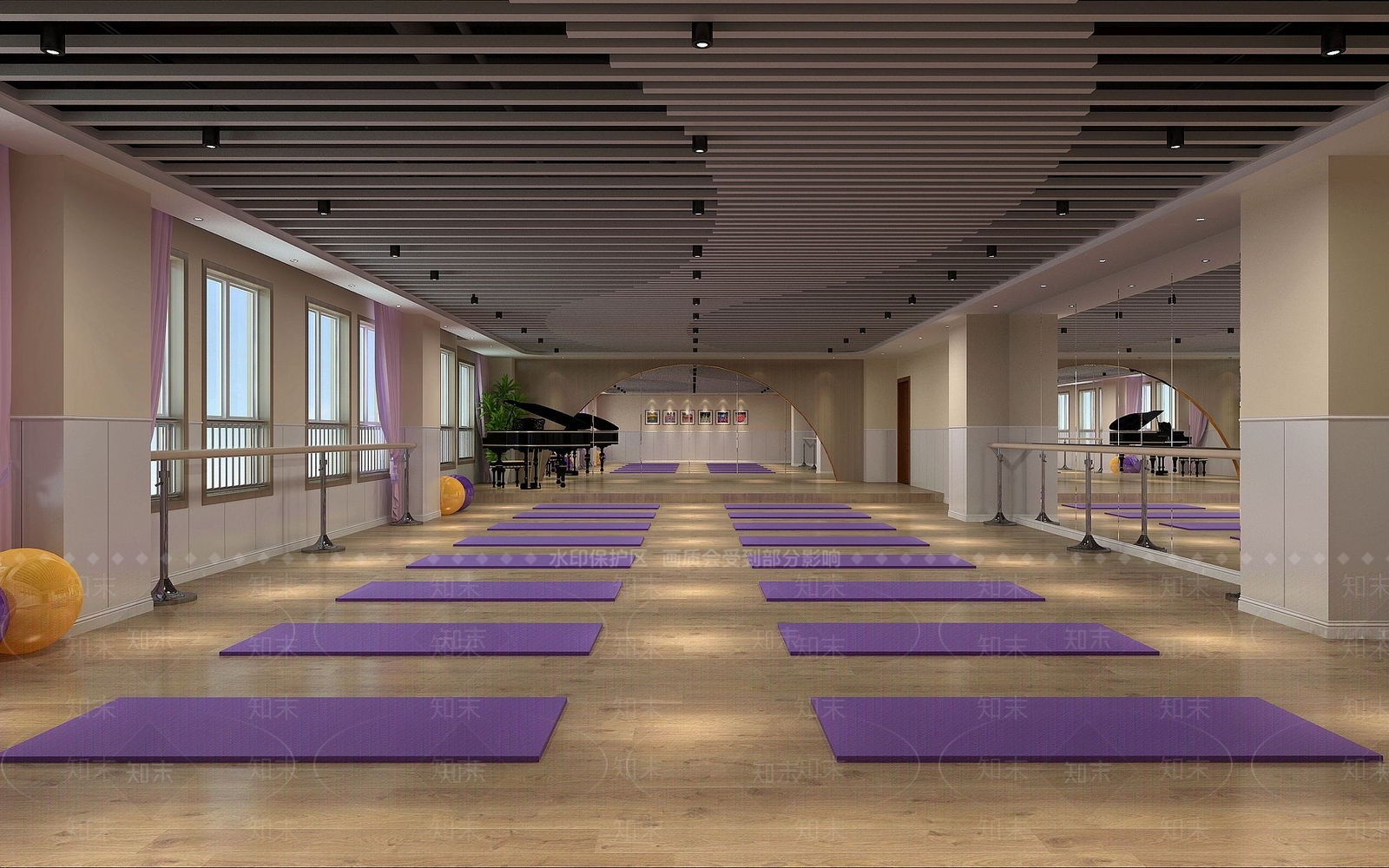 现代瑜伽室3D模型下载【ID:969054907】