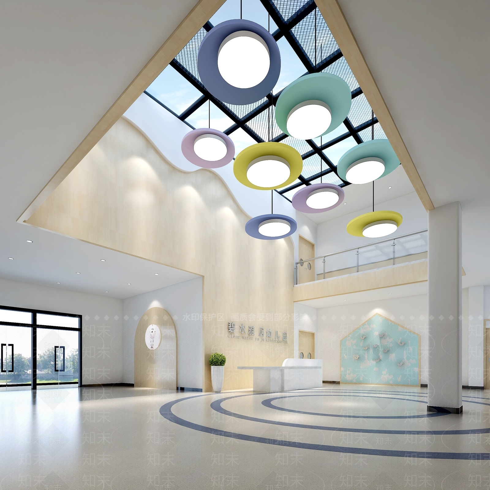 现代幼儿园门厅3D模型下载【ID:369067972】