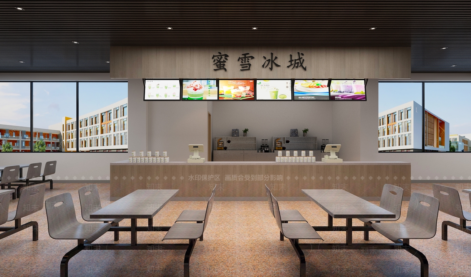 现代食堂3D模型下载【ID:769069742】
