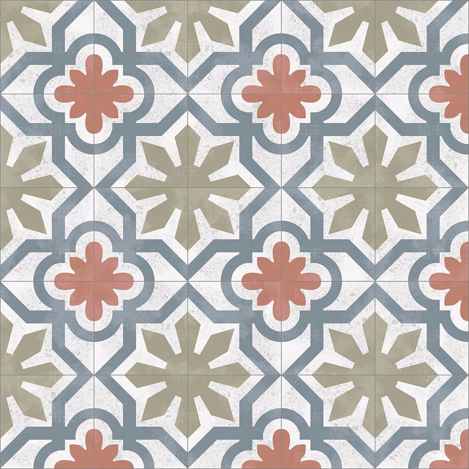 拼花小花砖复古贴图下载【ID:769082672】