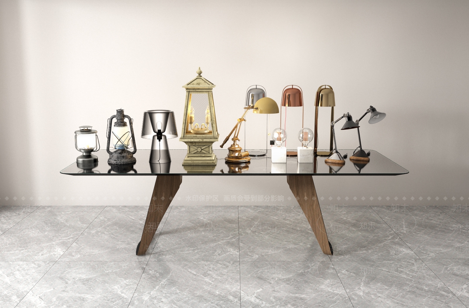 美式煤油灯3D模型下载【ID:969094169】