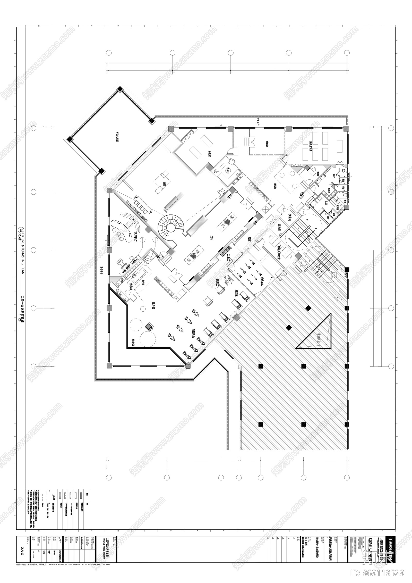 西安绿地沣东新城售楼处cad施工图下载【ID:369113529】