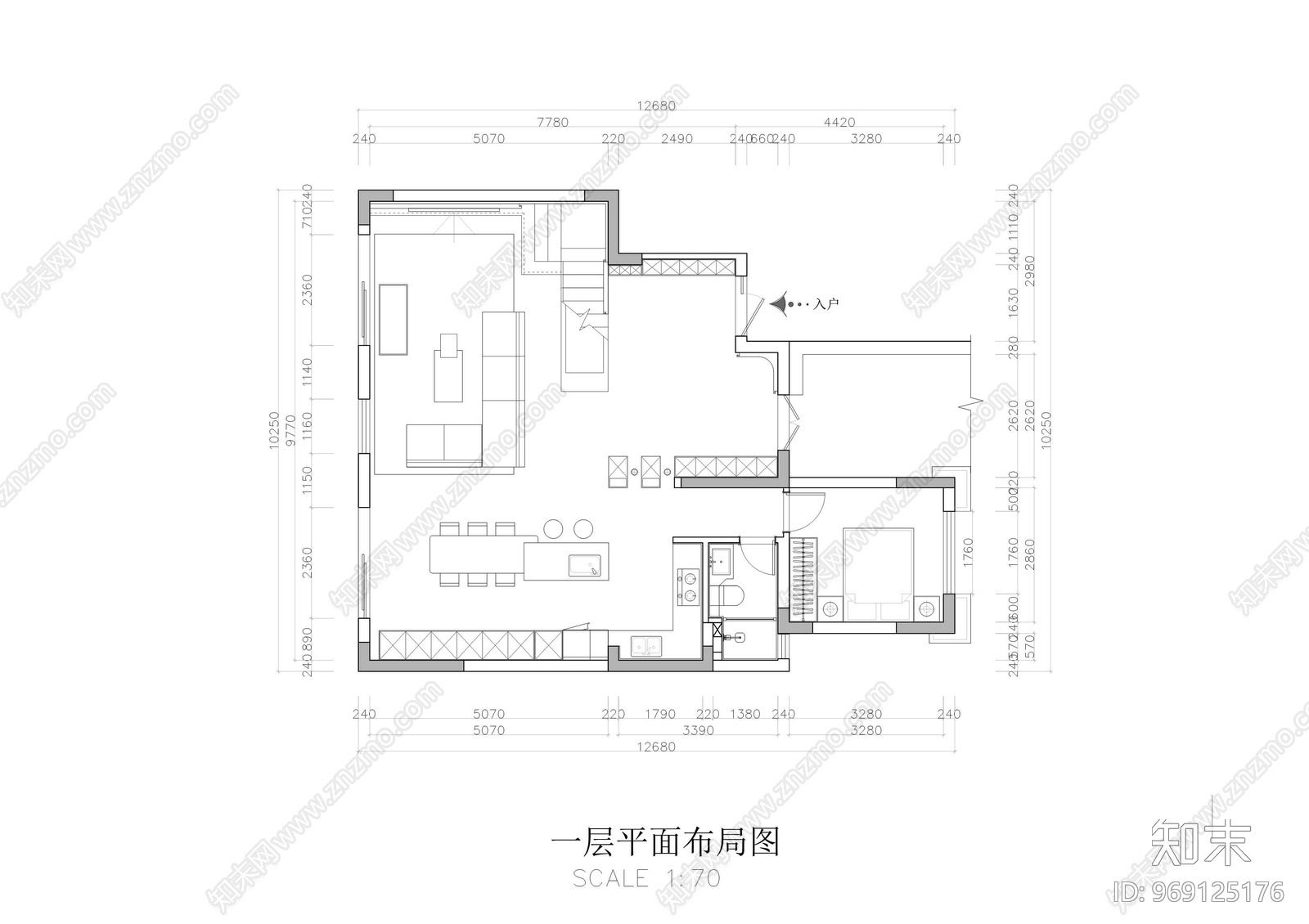 现代台式别墅施工图下载【ID:969125176】