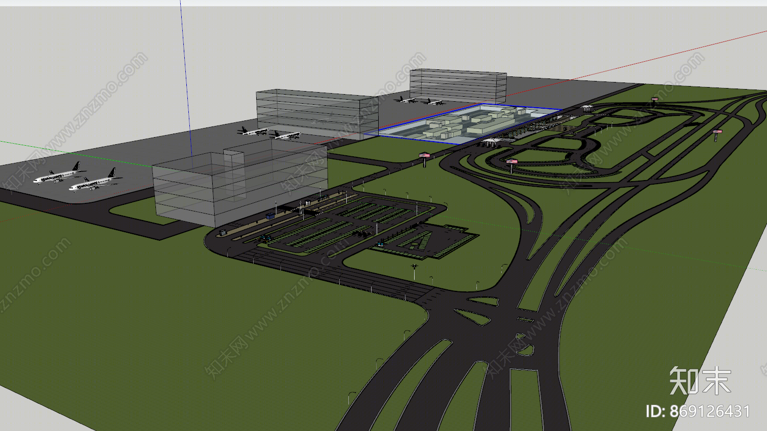 现代风格机场SU模型下载【ID:869126431】