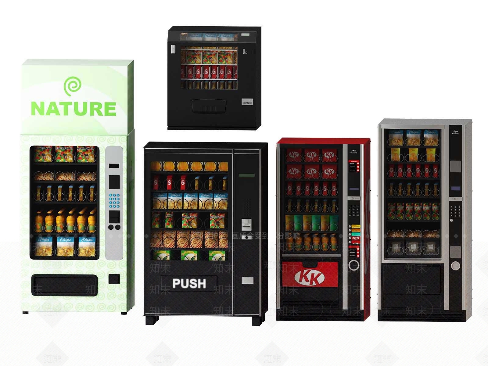现代自动售货机组合3D模型下载【ID:469174031】