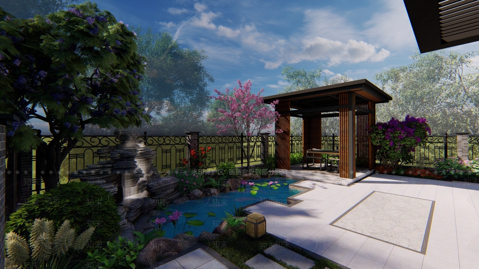 新中式住宅景观SU模型下载【ID:269187478】