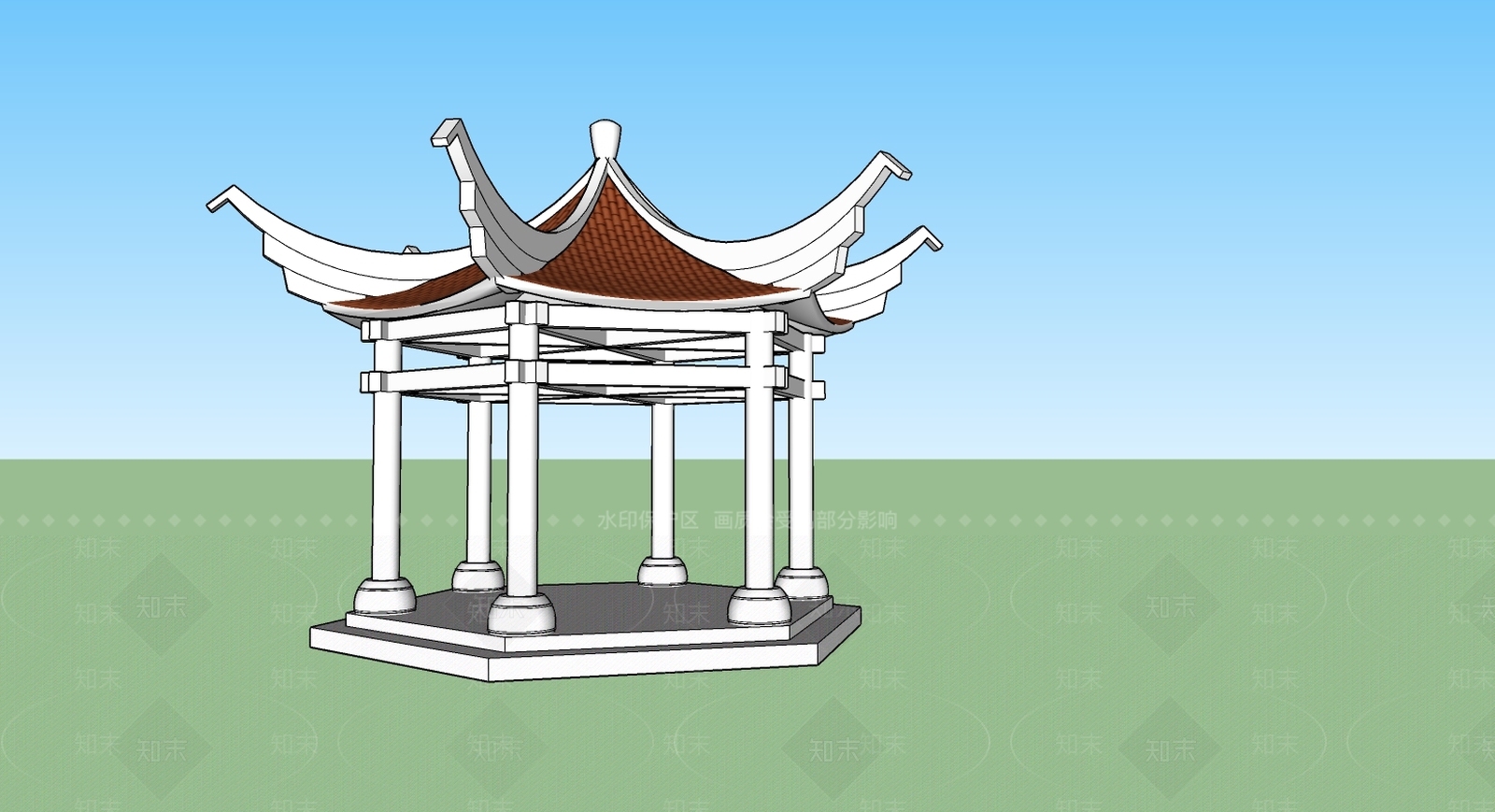 古典风格亭子SU模型下载【ID:469204807】