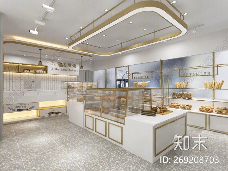 现代轻奢面包店3D模型下载【ID:269208703】