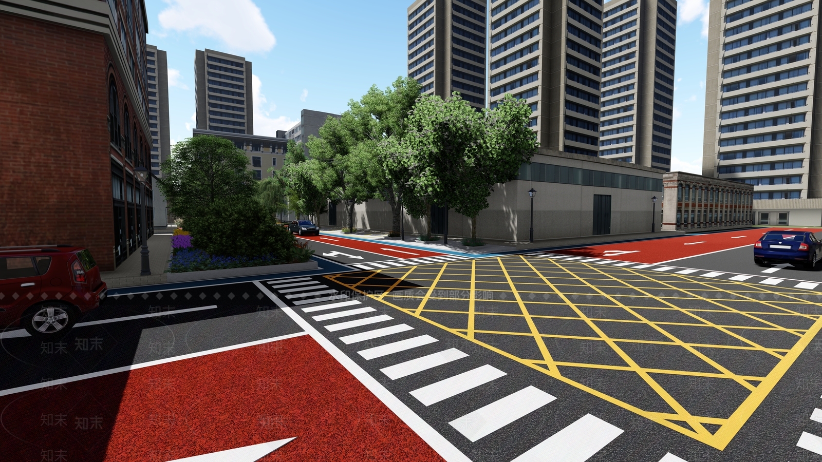 现代风格道路SU模型下载【ID:969222786】