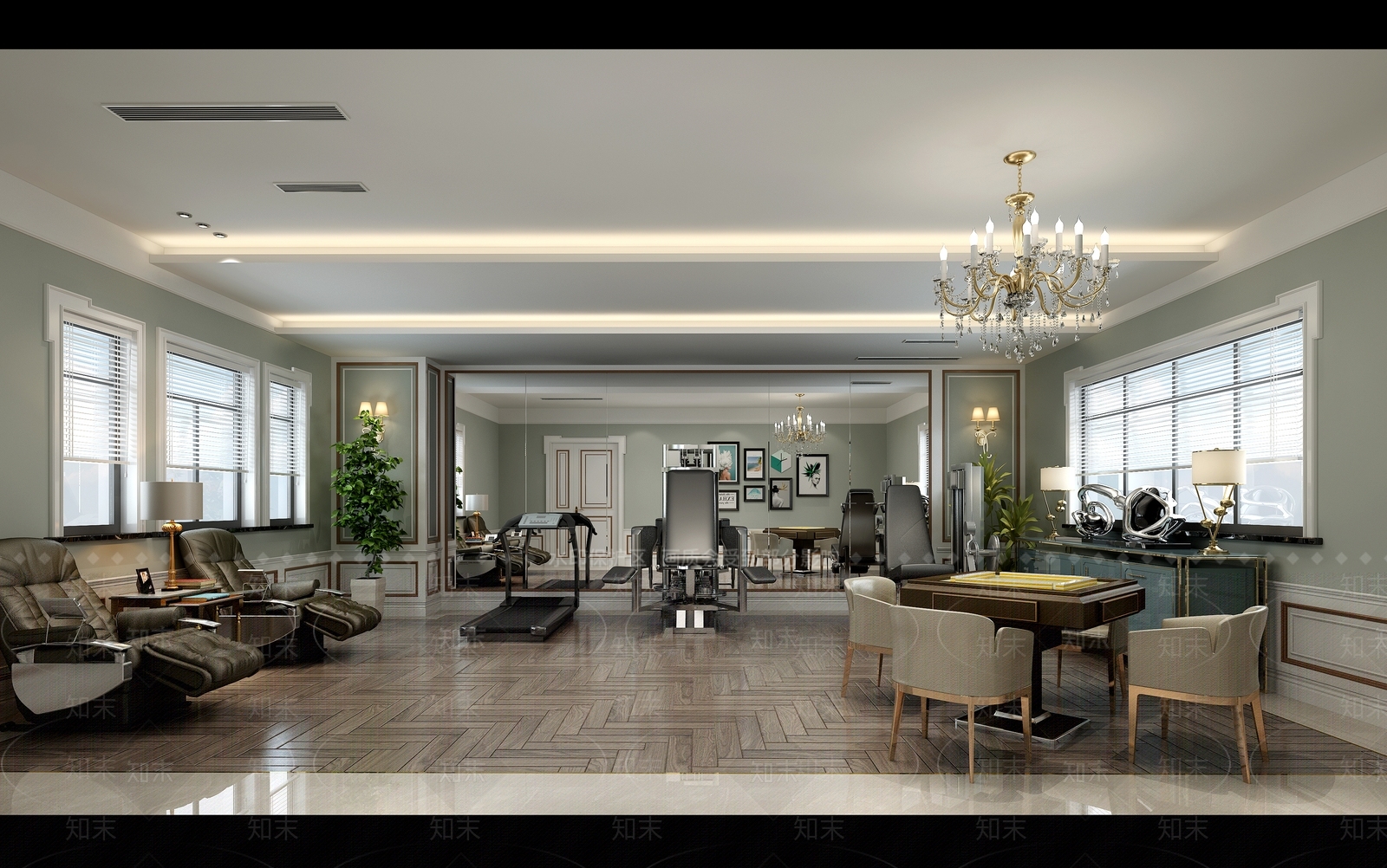 美式健身房3D模型下载【ID:669243474】