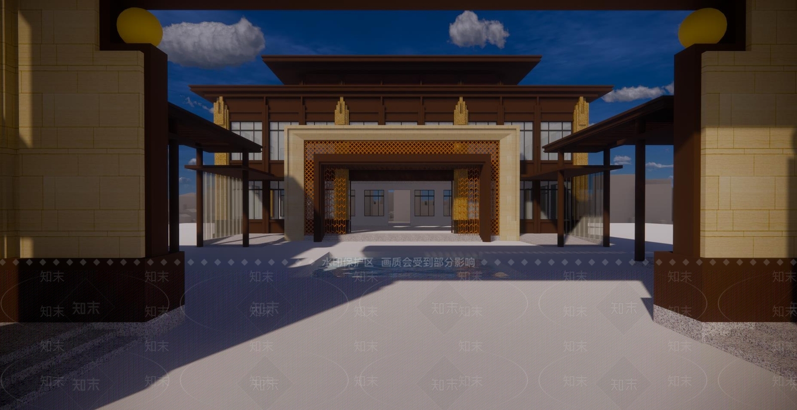 新中式风格售楼部SU模型下载【ID:169244119】