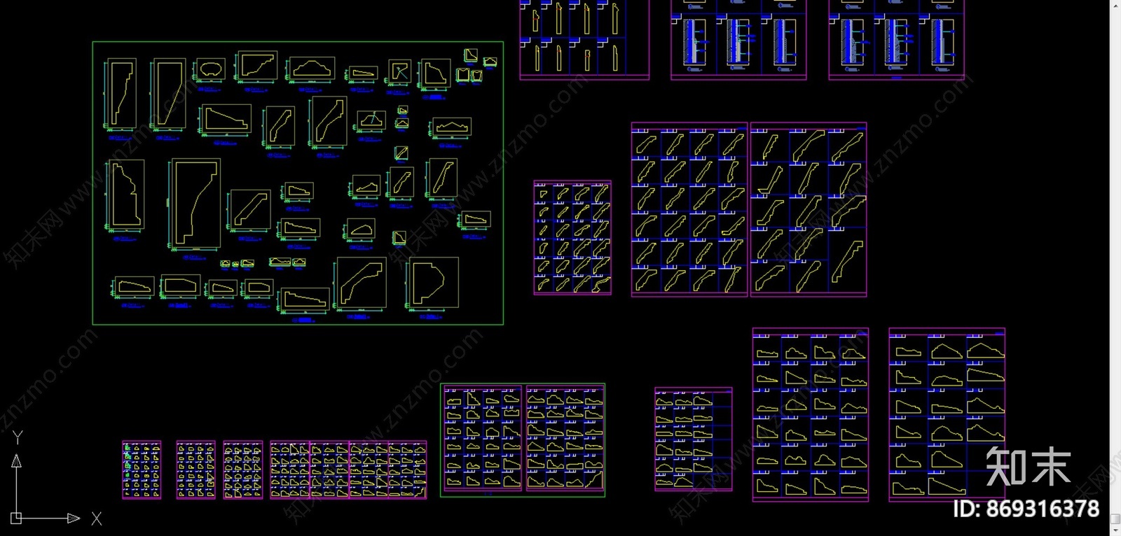 天花线条角线踢脚图库施工图下载【ID:869316378】