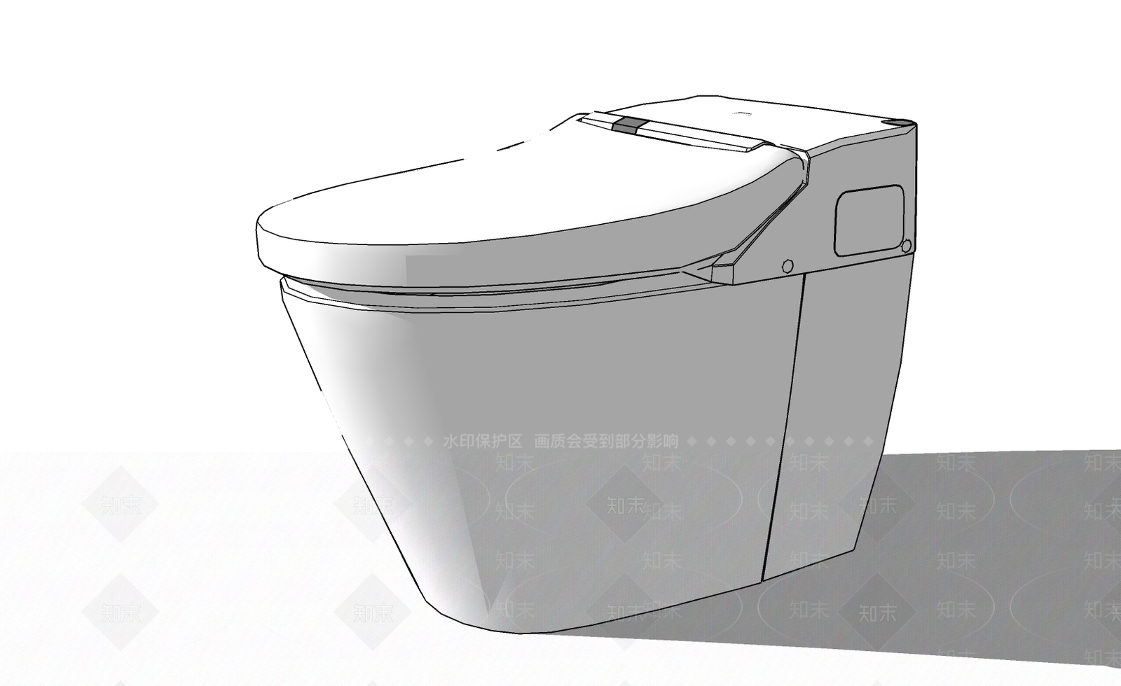 现代风格马桶SU模型下载【ID:669348931】