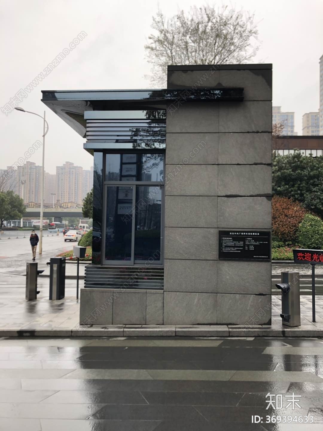 商业街入口岗cad施工图下载【ID:369394633】