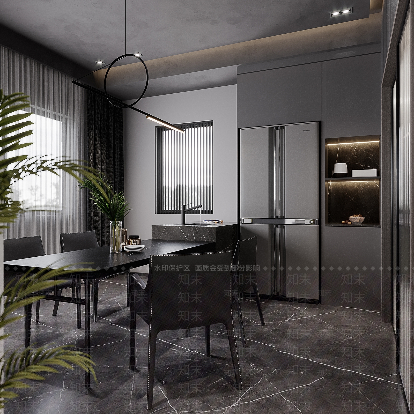 现代家居餐厅3D模型下载【ID:1222028499】
