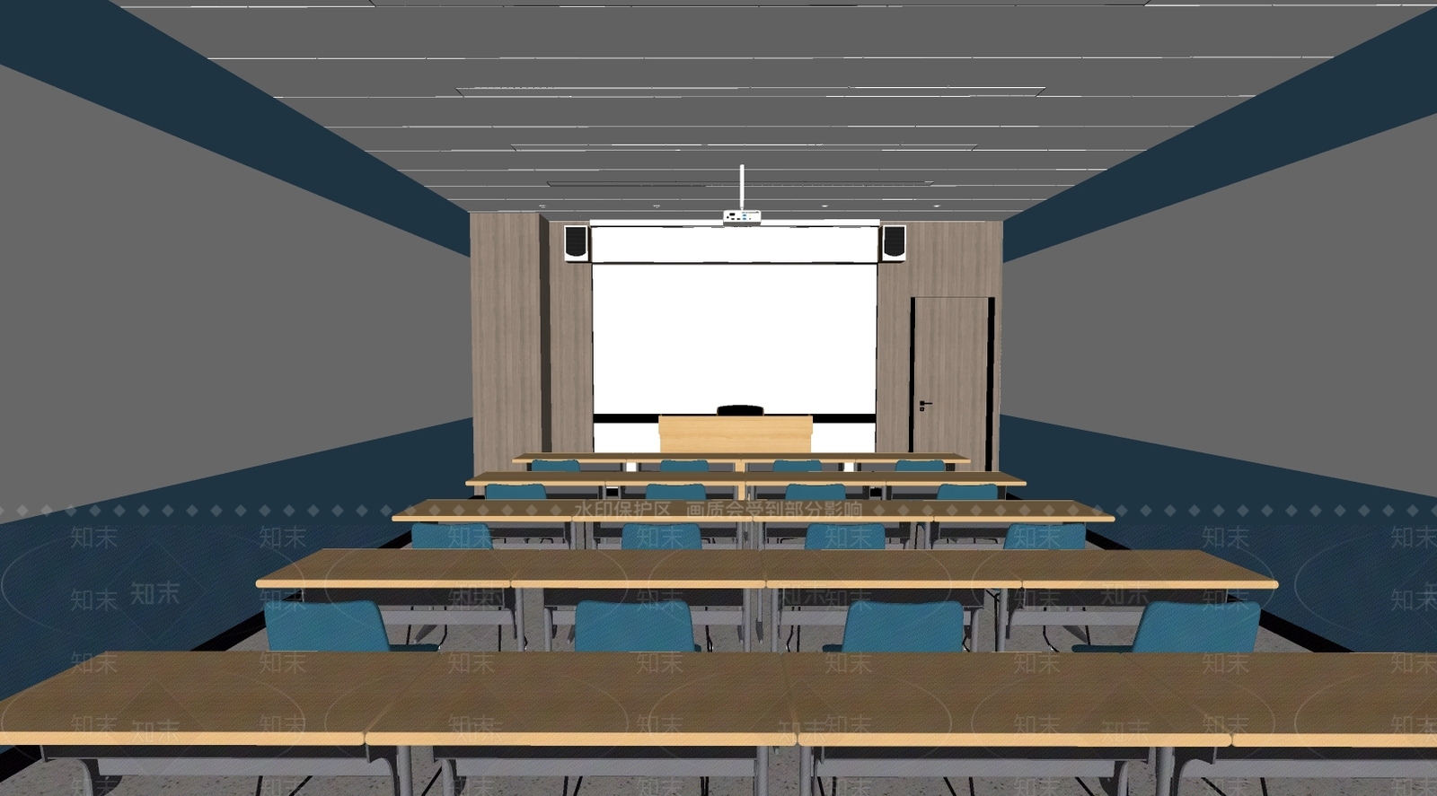 现代风格报告厅SU模型下载【ID:869405221】