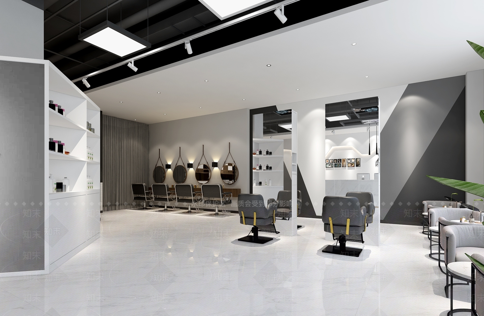 现代美发店3D模型下载【ID:969413557】