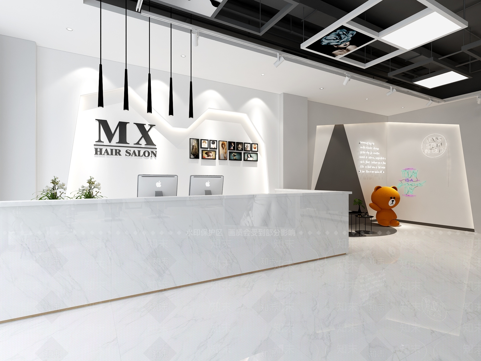 现代美发店3D模型下载【ID:969413557】