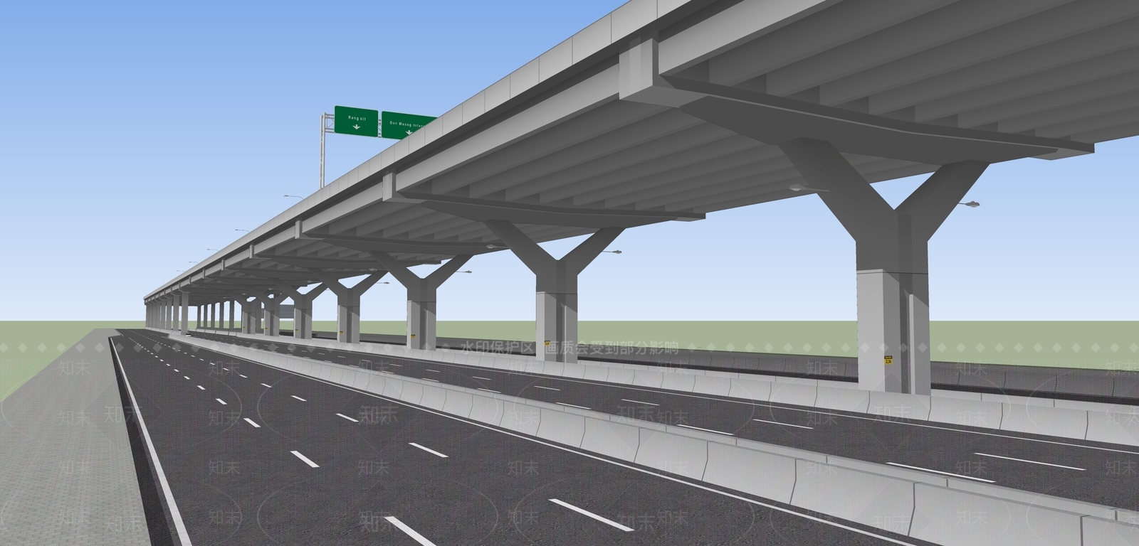现代道路SU模型下载【ID:969416758】