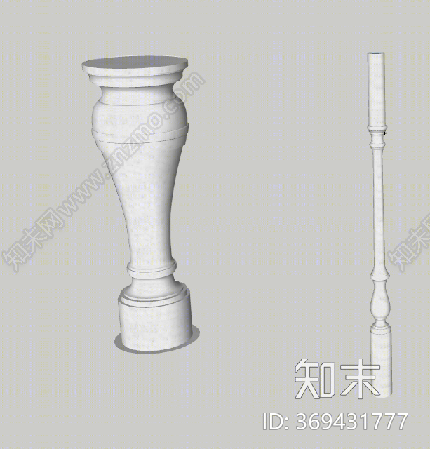 欧式风格罗马柱SU模型下载【ID:369431777】