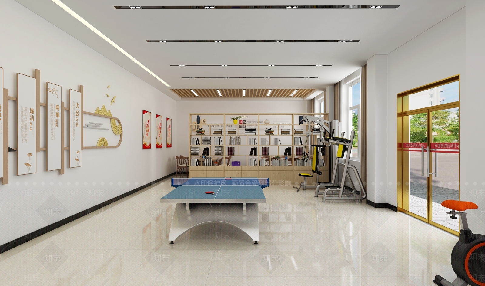 现代社区健身活动中心3D模型下载【ID:469436103】