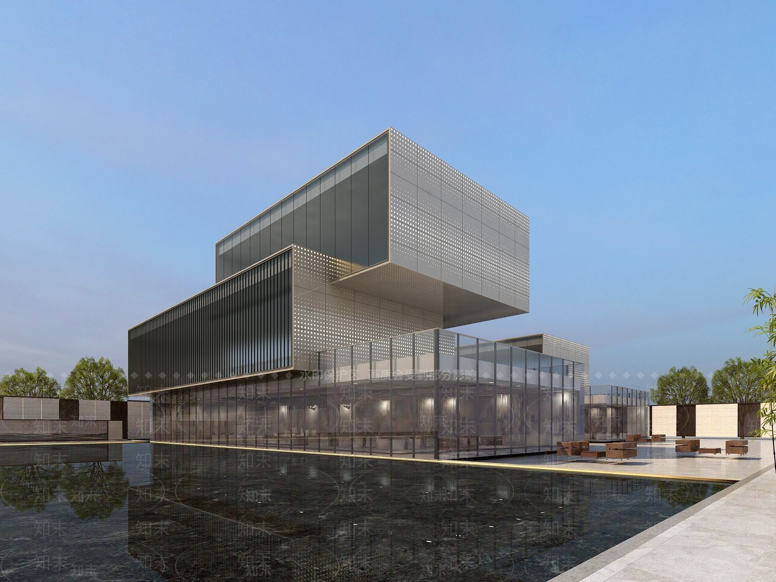 现代会所小公建景观3D模型下载【ID:469453940】