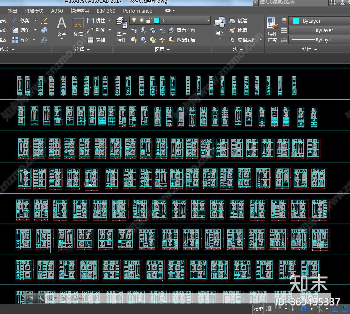 cad衣柜图库施工图下载【ID:869455337】