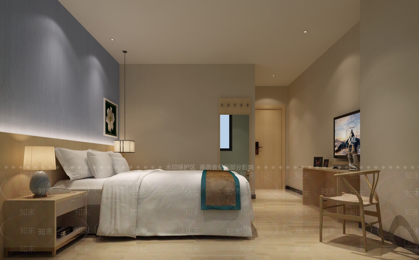 现代酒店客房3D模型下载【ID:469476695】