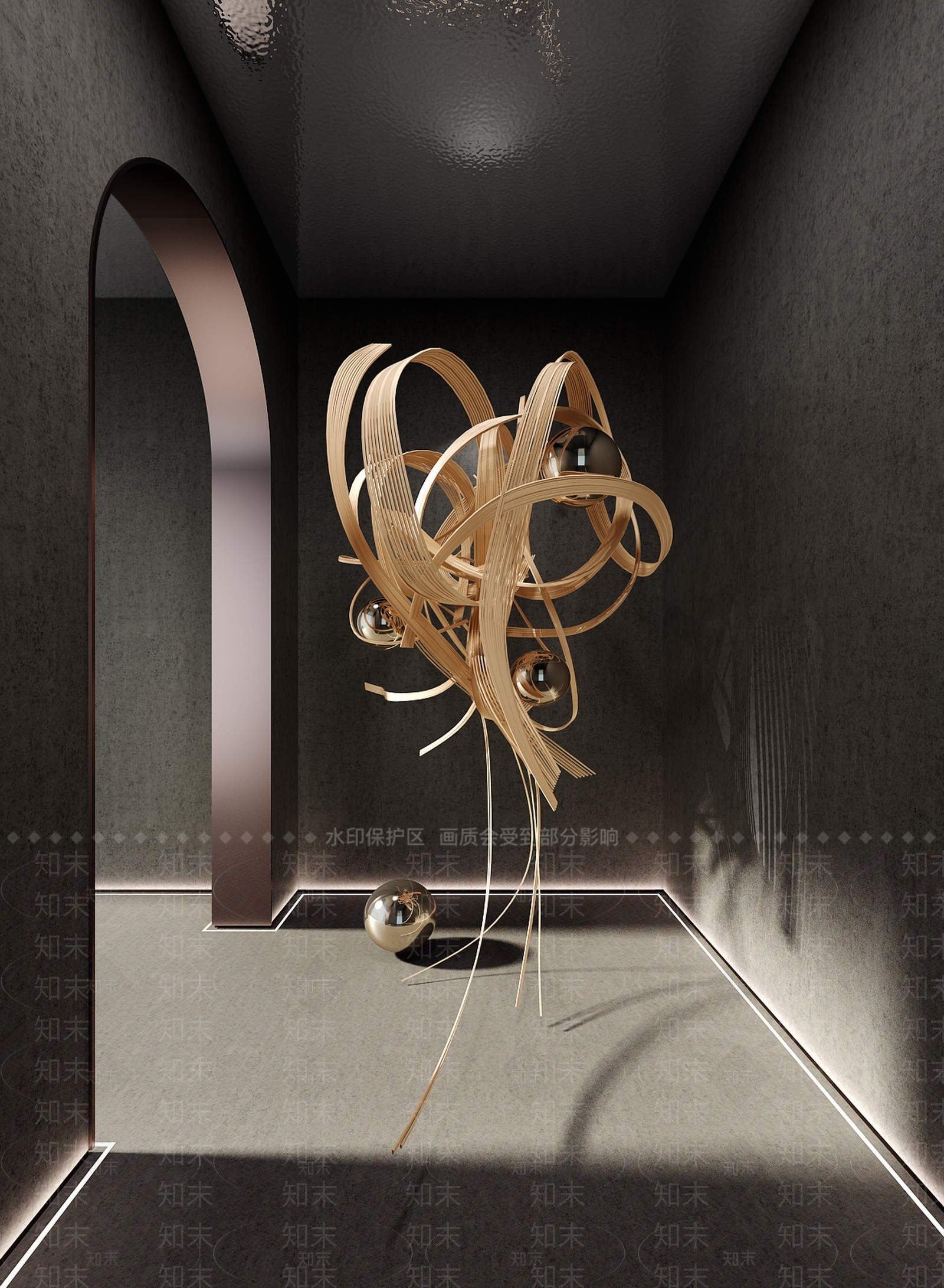 现代抽象雕塑3D模型下载【ID:369510864】