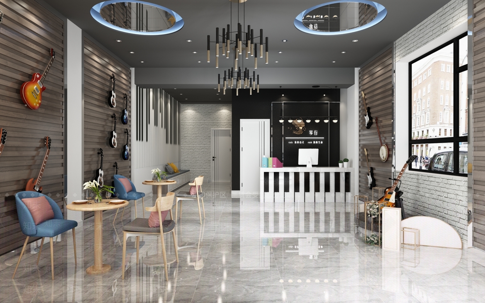 现代乐器店3D模型下载【ID:569517433】