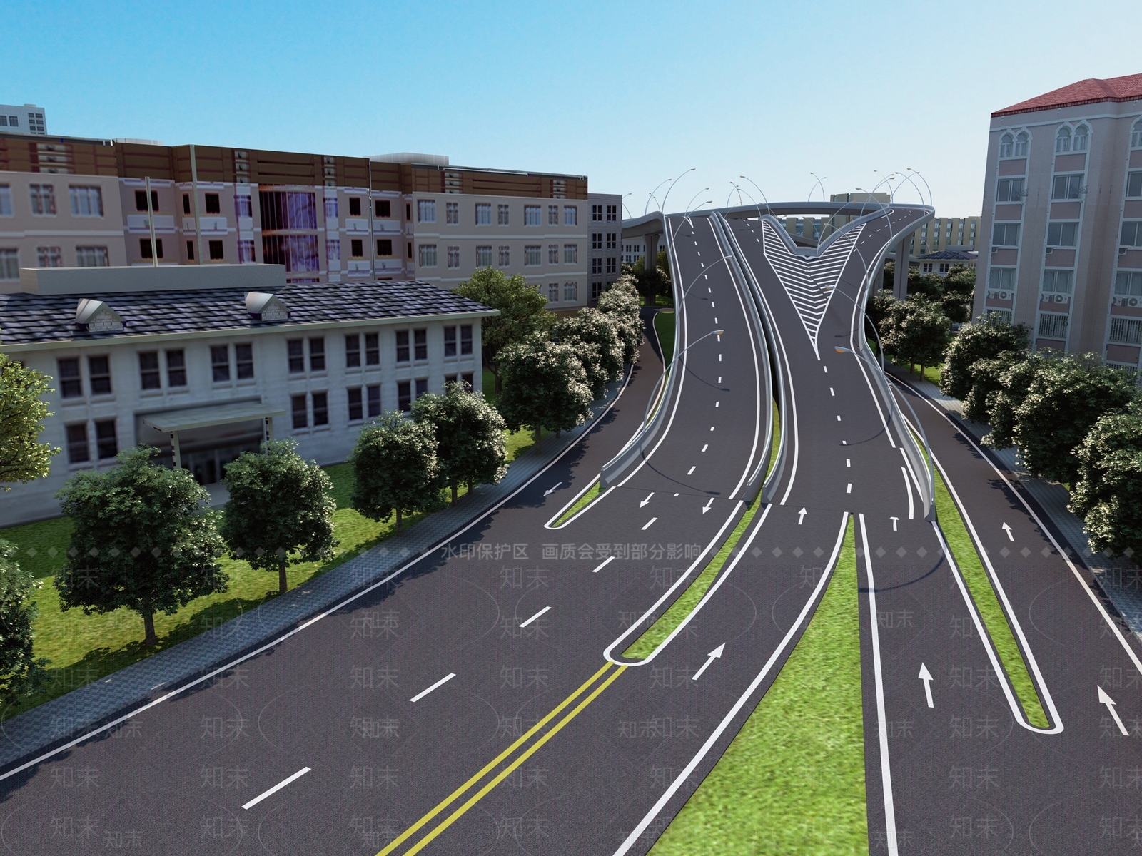 现代道路3D模型下载【ID:969519193】