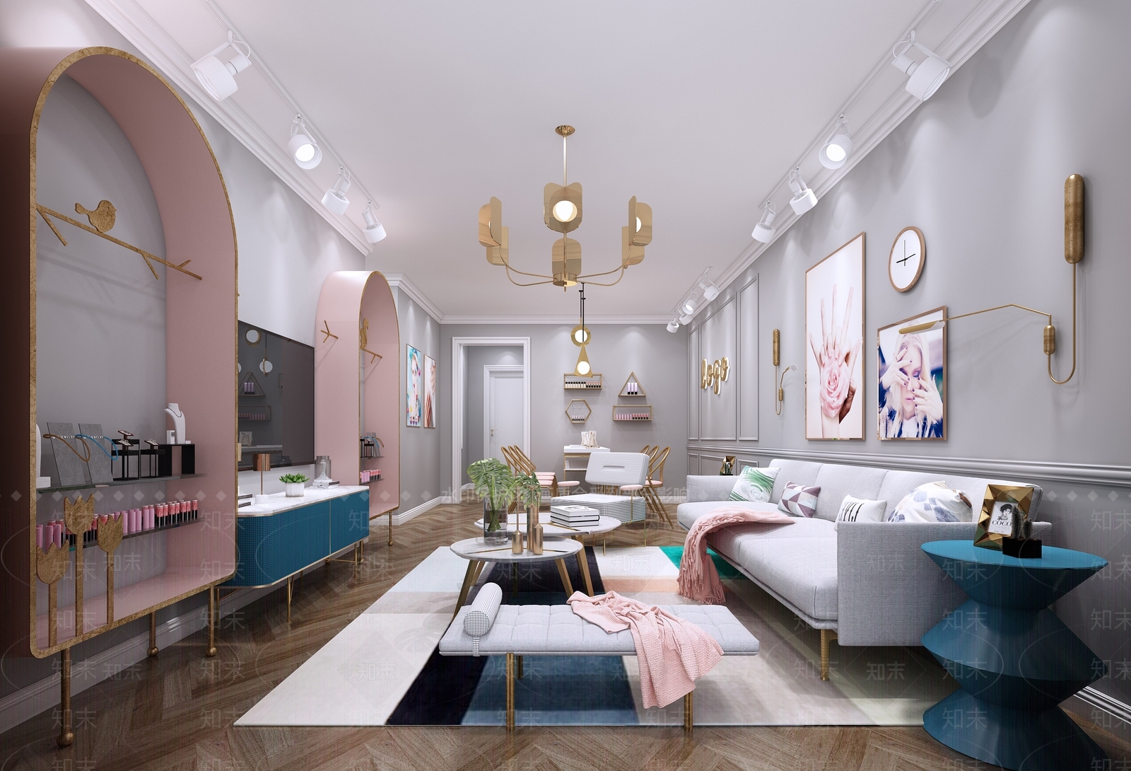 北欧美甲店3D模型下载【ID:369522452】