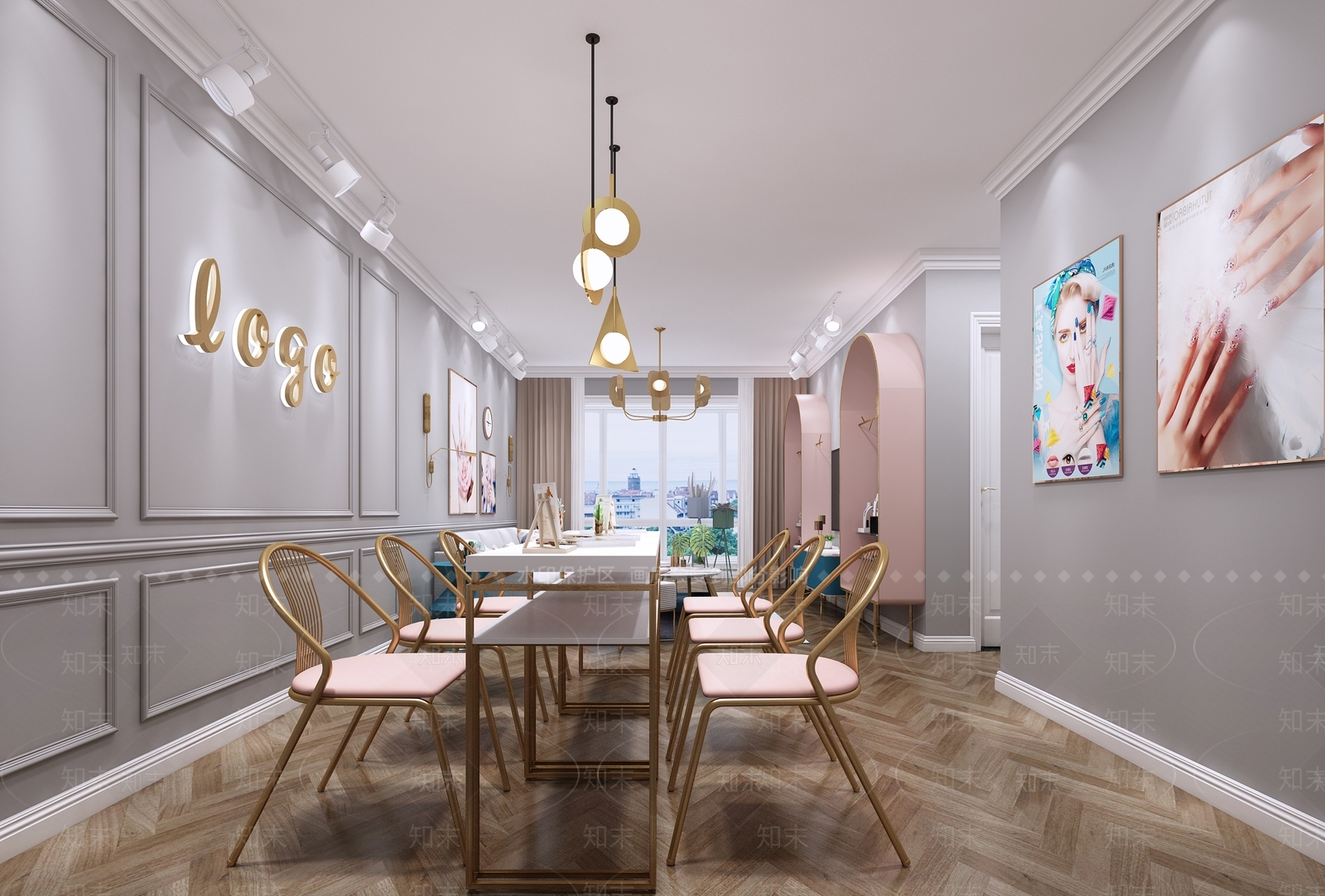 北欧美甲店3D模型下载【ID:369522452】