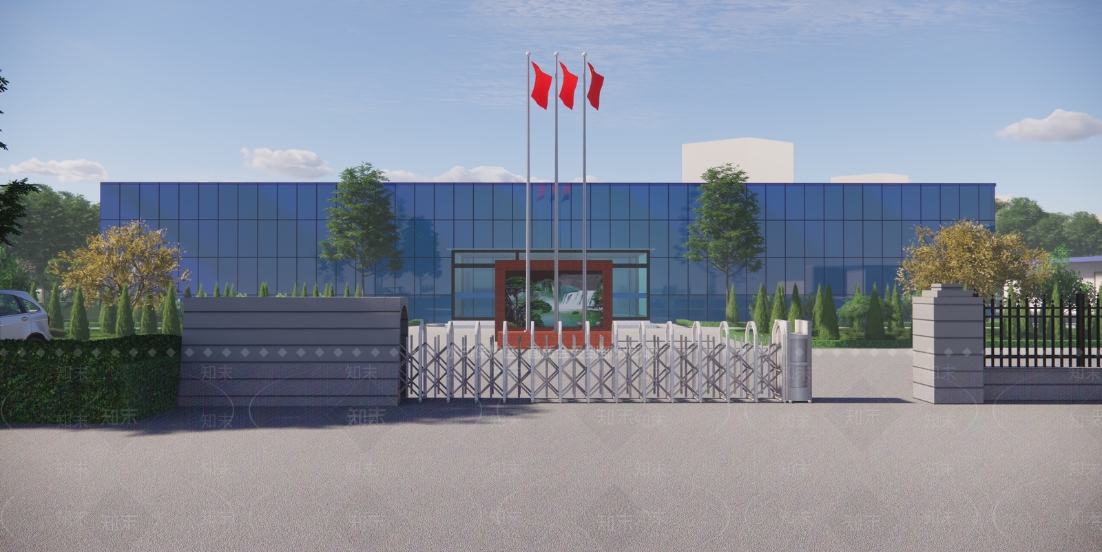 现代风格厂房大门SU模型下载【ID:869545062】