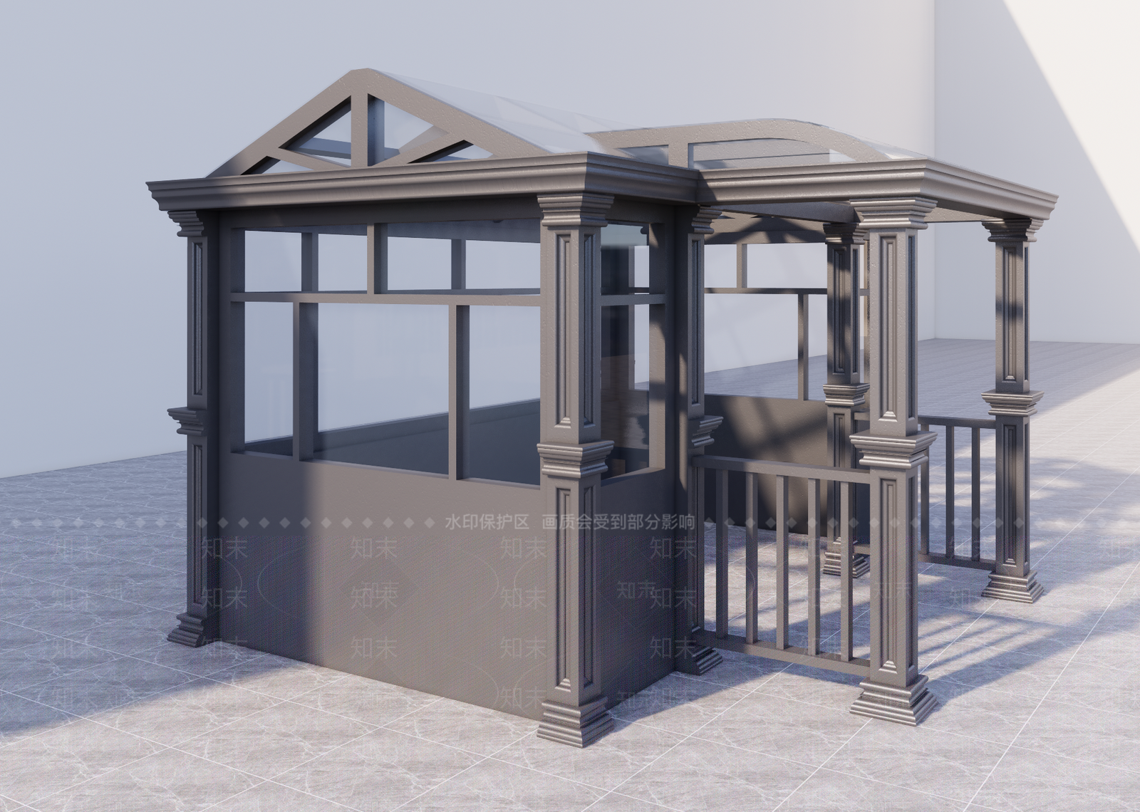 欧式风格亭子SU模型下载【ID:569553813】