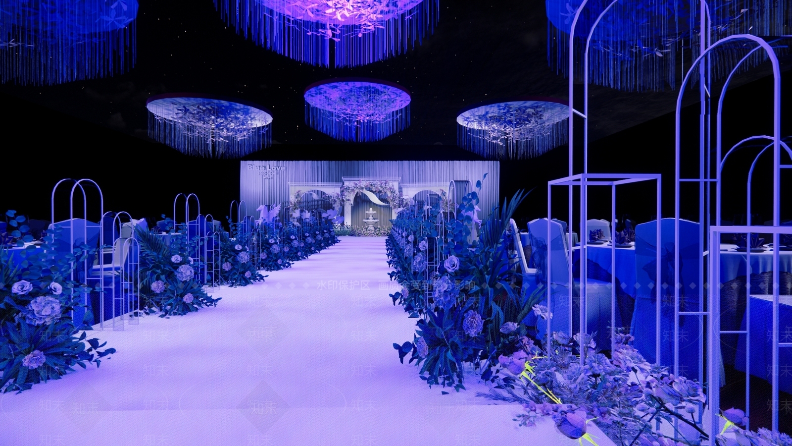 现代风格婚庆展厅SU模型下载【ID:969577662】