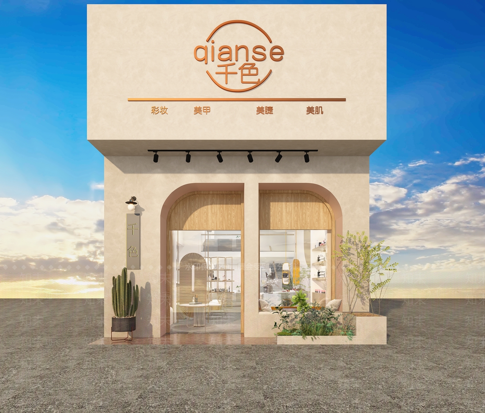 北欧美甲美妆店3D模型下载【ID:269598613】