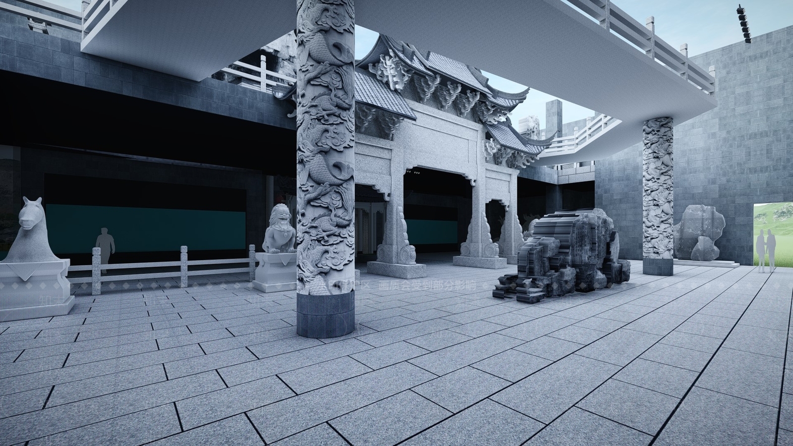 中式风格其他公共空间SU模型下载【ID:869602585】