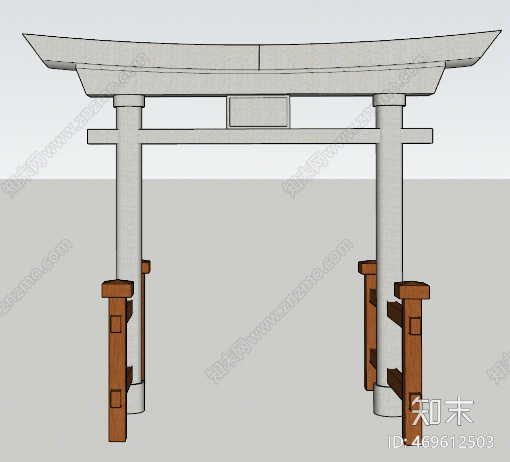 日式风格牌坊牌楼SU模型下载【ID:469612503】