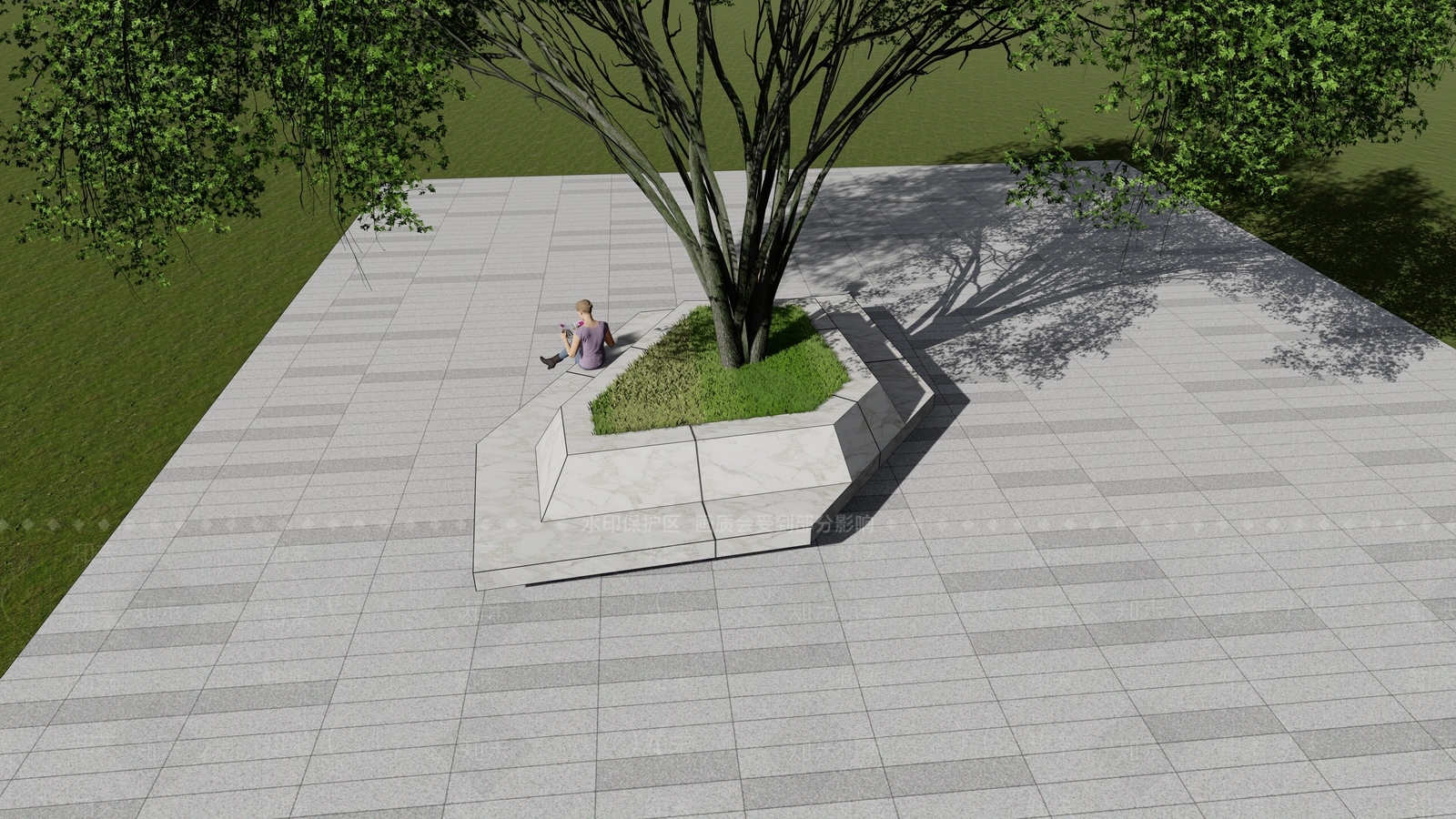 现代风格景观座椅SU模型下载【ID:369631344】