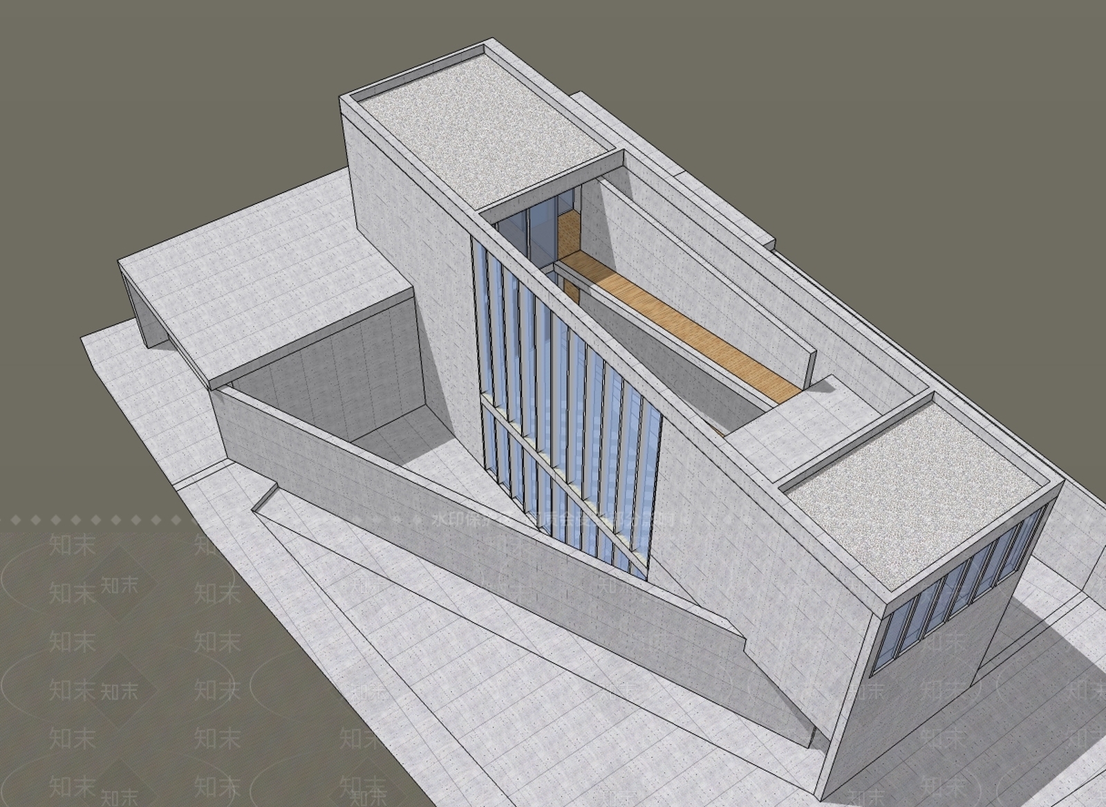 现代风格住宅建筑SU模型下载【ID:169638148】